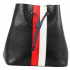 Zeekas Stylish Solid Black With Red And White Bucket Tote Sling Bag For Women